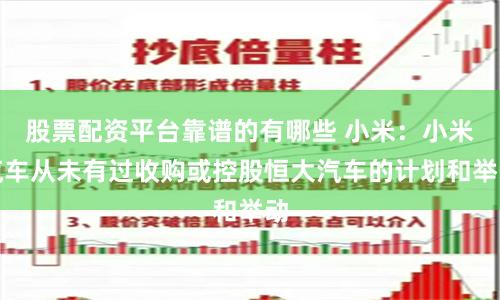 股票配资平台靠谱的有哪些 小米：小米汽车从未有过收购或控股恒大汽车的计划和举动