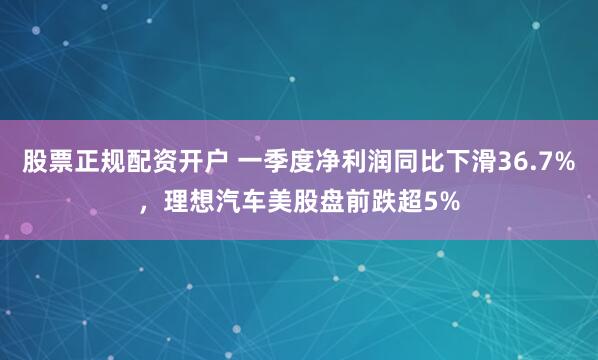股票正规配资开户 一季度净利润同比下滑36.7%，理想汽车美股盘前跌超5%